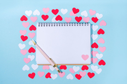 Valentine day simple flatlay background, a Holiday Photo by Rimma