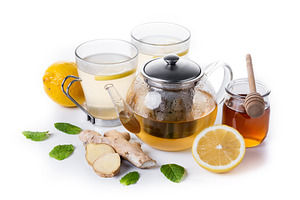 Ginger tea with honey and lemon in a cup, a Food & Drink Photo by etorres69