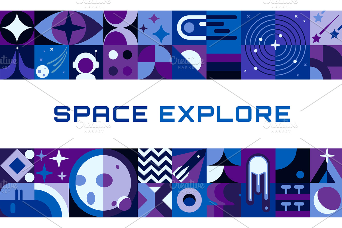Modern galaxy space banner, an Object Illustration by Vector Tradition