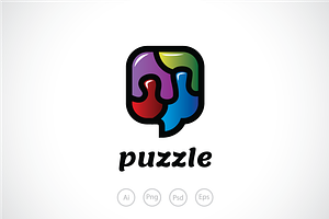 Puzzle Talk Logo Template