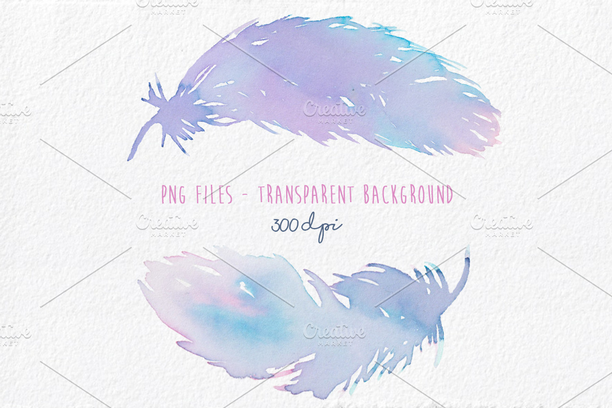Feathers Watercolor hand painted, an Illustration by MaraquelaStudio (Photo 2 of 5)