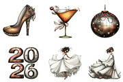 New Years Eve 2026 Watercolor Clipar, an Illustration by CreationArt (Thumbnail 3 of 5)