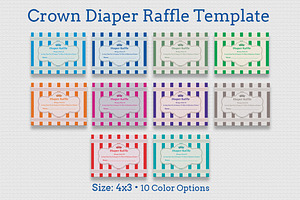 Crown Diaper Raffle Card Template