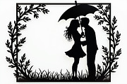 Romantic Couple Holding Umbrella, an Illustration by Amazin_art (Thumbnail 12 of 21)