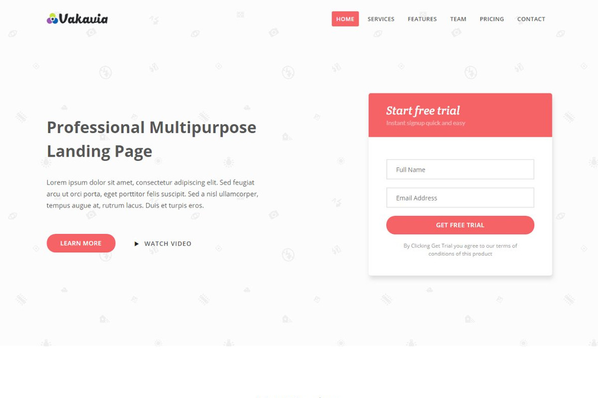 Vakavia - Multipurpose Landing Page, a Bootstrap Template by Pichforest Studio (Photo 3 of 4)