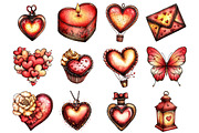 Valentine Day Clipart, an Illustration by Design Market (Thumbnail 2 of 5)