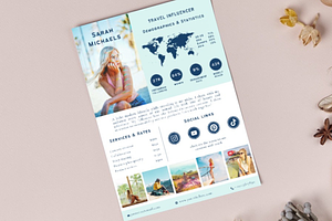 Travel Influencer Media Kit Blue