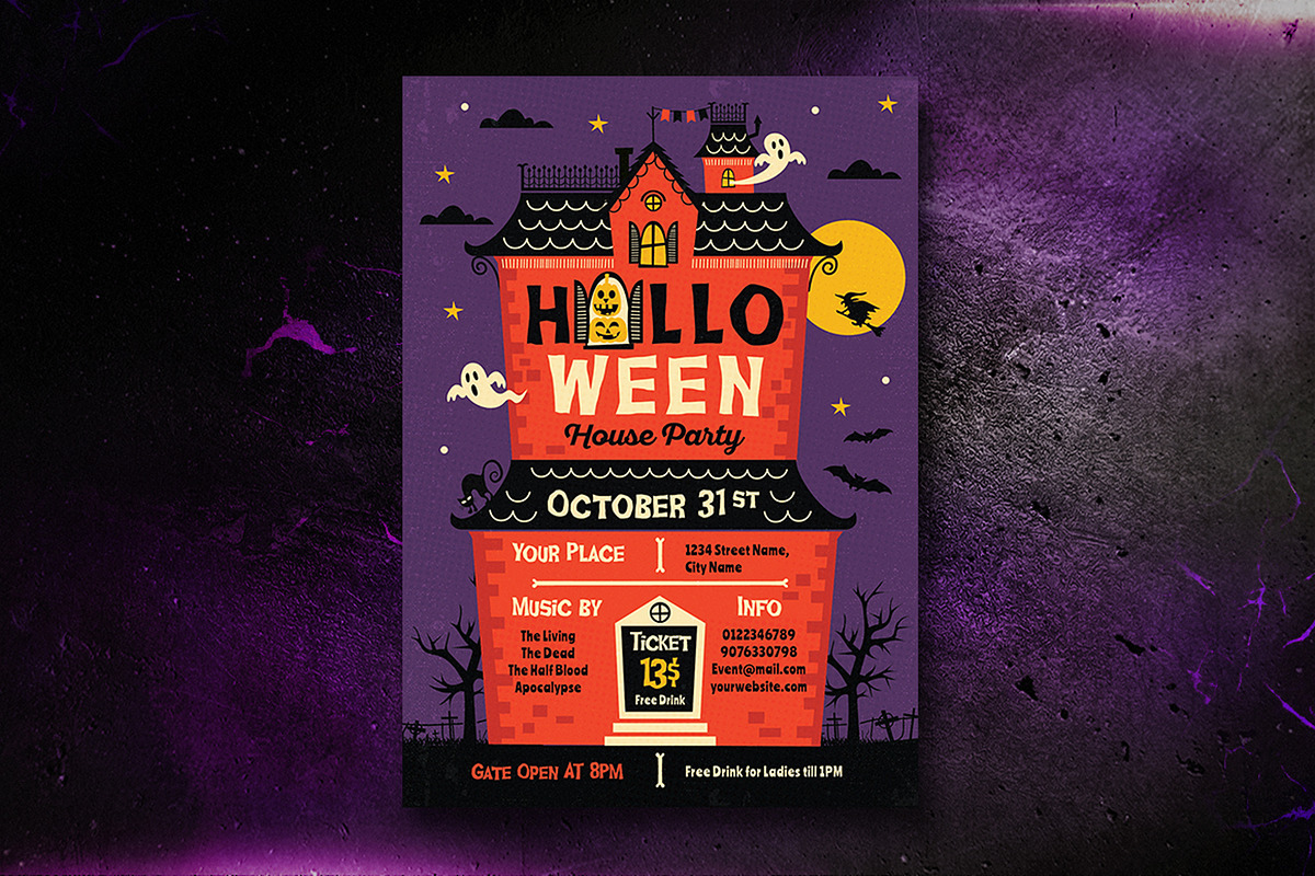 Bundle Halloween Party Flyer, a Flyer Template by Totem Design Studio (Photo 5 of 6)