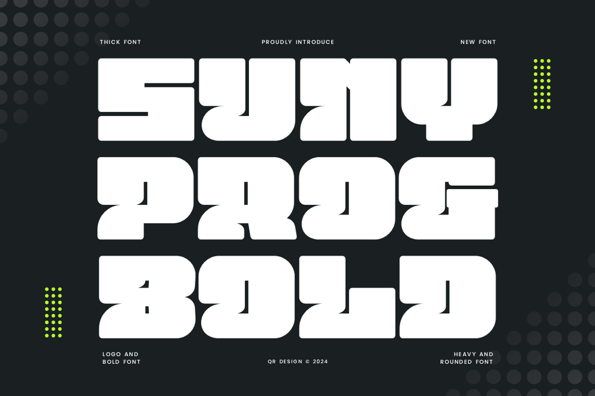 Sunyprog Bold Heavy & Logotype Font, a Sans Serif Font by QR Design Studio (Photo 1 of 8)