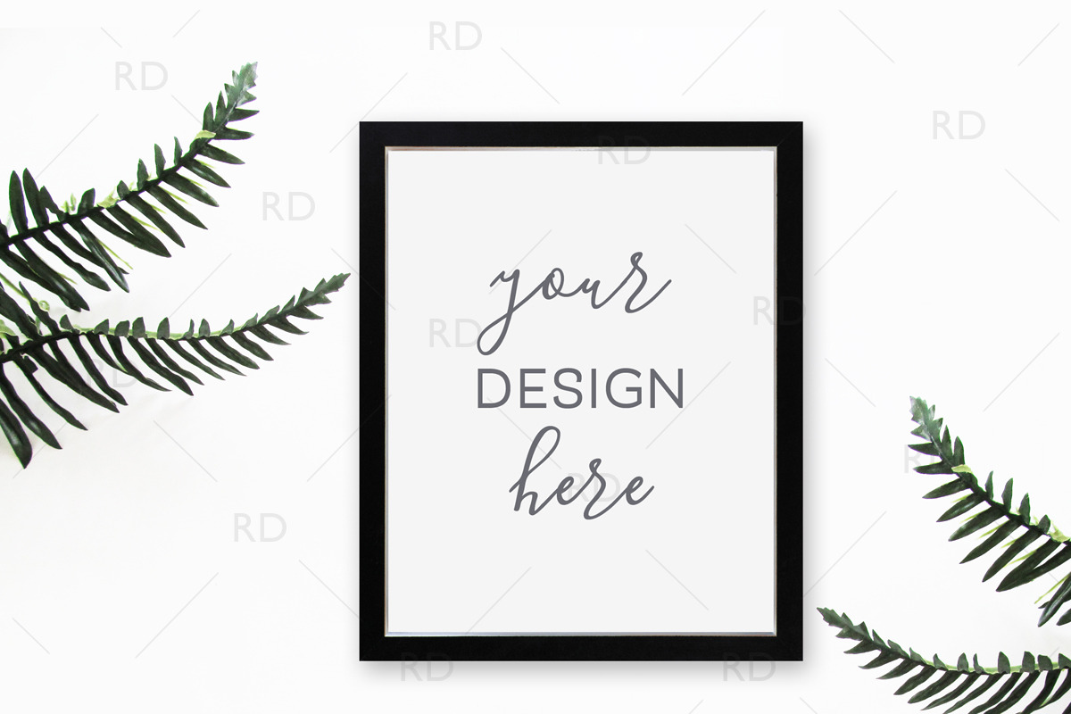 Tropical Leaves Frame Mockup - 8x10, a Print Template by RissDesign