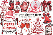 Hand Drawn Christmas Clipart, an Illustration by OK Design (Thumbnail 1 of 6)