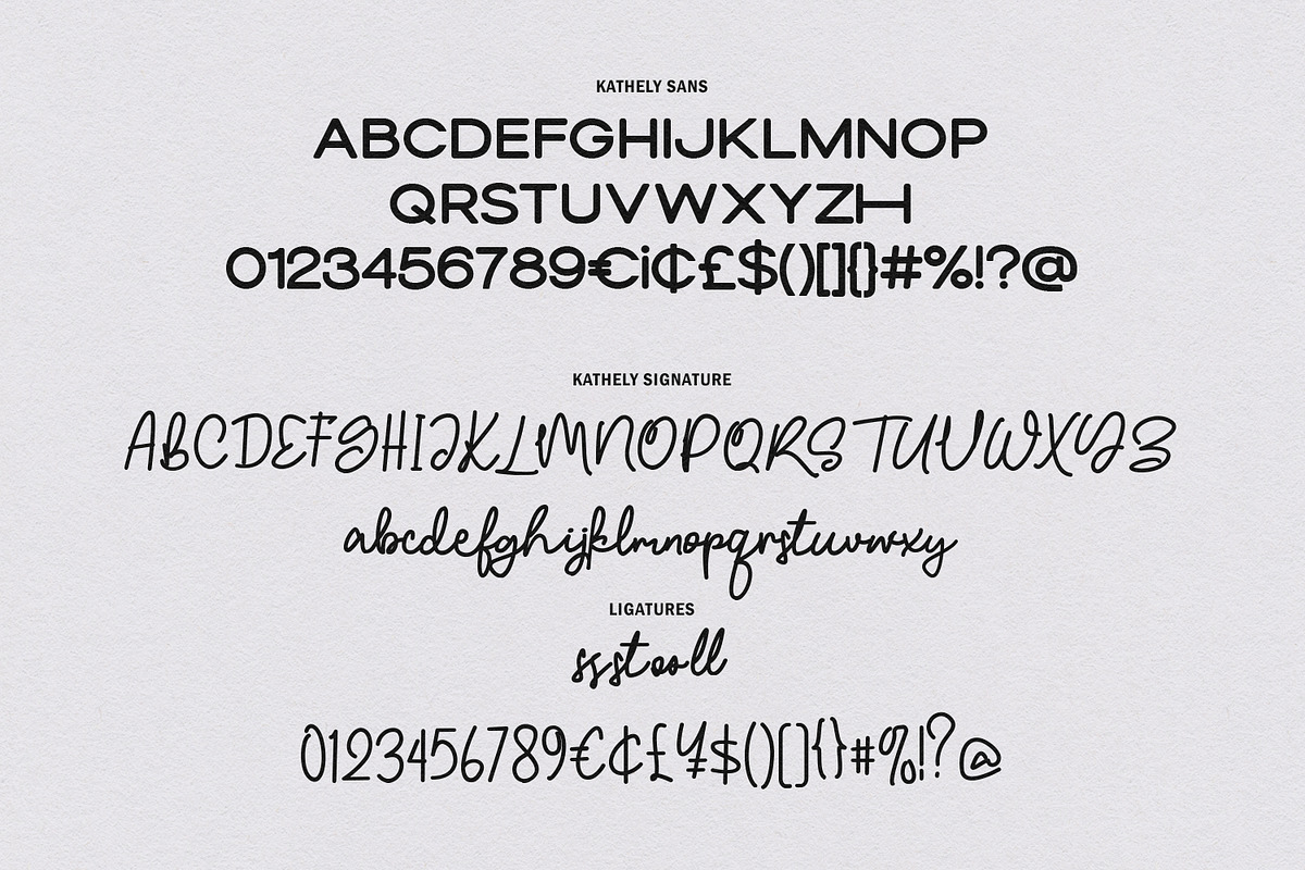 Kathely Font Duo Sans Signature, a Script Font by Maulana Creative (Photo 7 of 7)