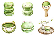 Cute Kawaii chibi matcha clipart, a Seasonal Illustration by Designking (Thumbnail 3 of 5)