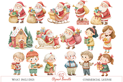 Watercolor Christmas Clipart Bundle, a Decorative Illustration by MockupWizard (Thumbnail 2 of 6)