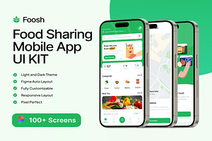 Foosh Food Sharing Mobile App UI KIT, an UI Kit Template by Lumina_ui_ux202