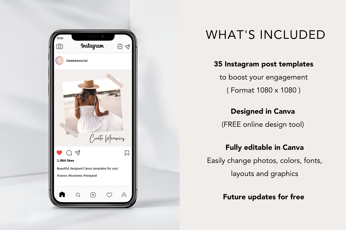 Airbnb Instagram Templates Canva, a Social Media Template by DeeBeeDesign (Photo 5 of 10)