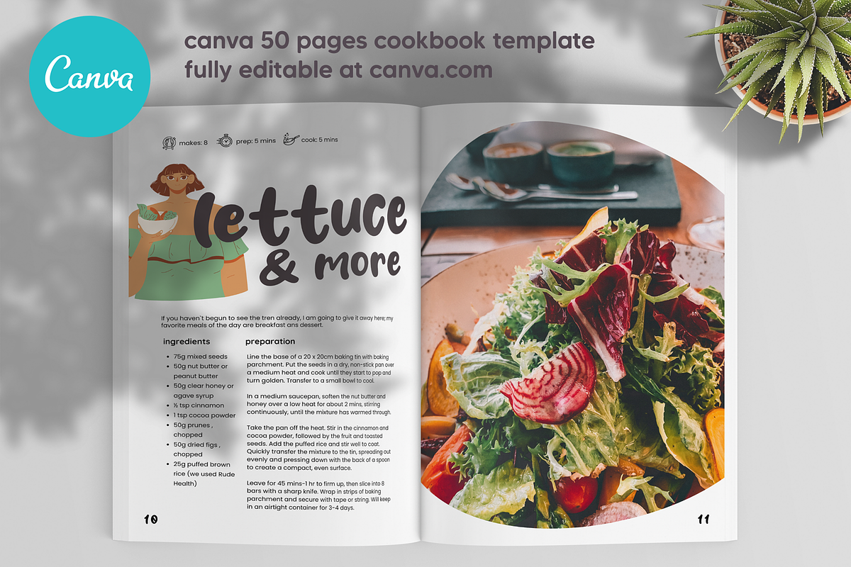 Canva Salad Recipes Cookbook Templat, a Magazine Template by DeLaGranSiete (Photo 6 of 11)