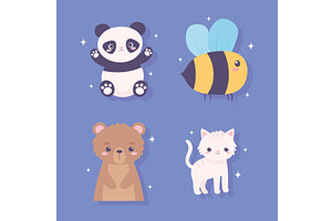 little cute animals, an Animal Illustration by studiogstock