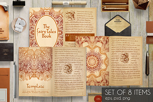 Set of old fary tail pages - vector, a Magazine Template by LineTale