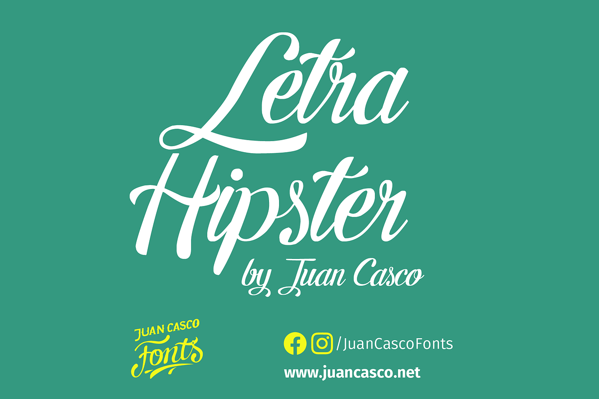 Letra Hipster, a Script Font by Juan Casco (Photo 1 of 4)