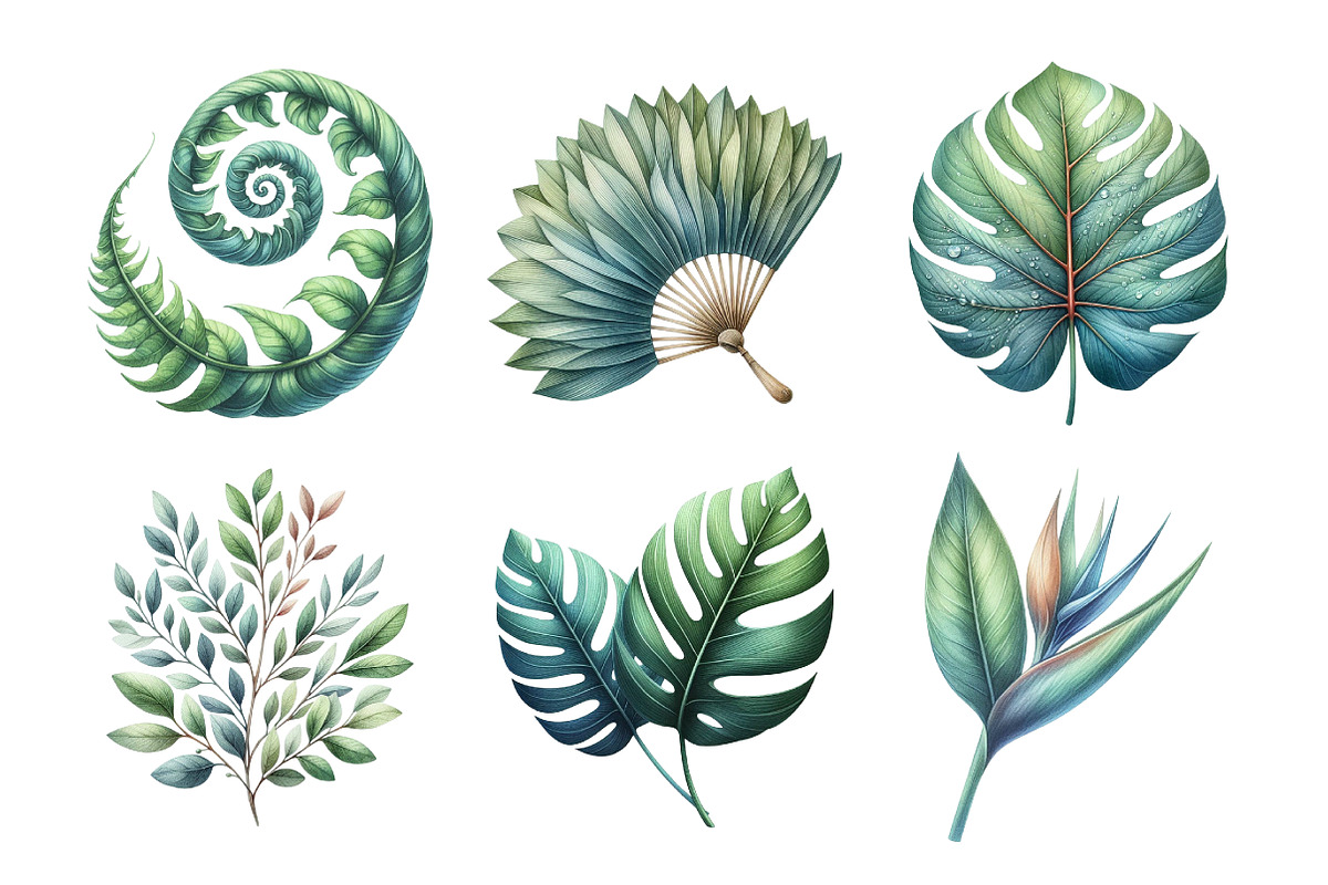 matching Tropical Leaves Bundle, an Illustration by Daily.Designs (Photo 2 of 5)