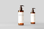 Amber Glass Pump Bottle Mockups, a Cups & Container Mockup by pmvch (Thumbnail 3 of 10)