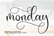 Monday | Script Font, a Handwritten Font by Scratchones (Thumbnail 1 of 9)