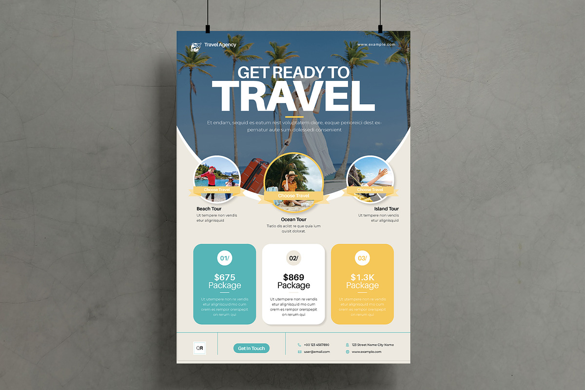 Travel Package Flyer Template, a Flyer Template by MightyDesign (Photo 1 of 8)