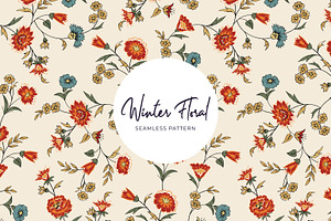 Floral Winter Seamless Pattern