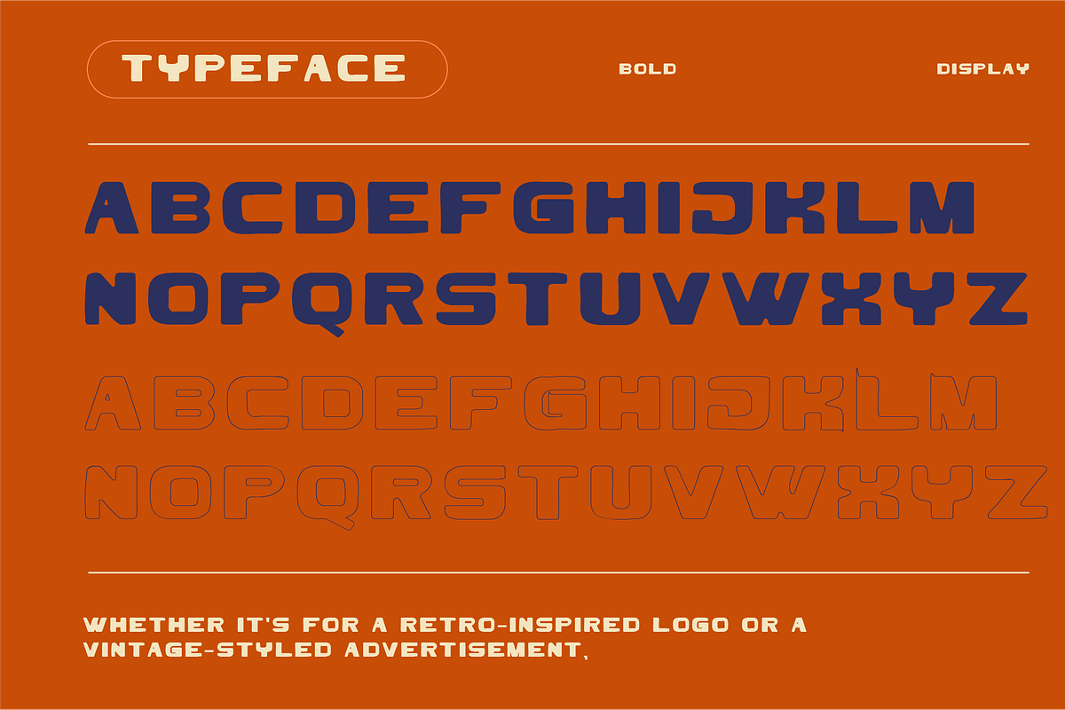 UBIQUITO - Retro Display Font, a Font by Rightwheels (Photo 2 of 10)
