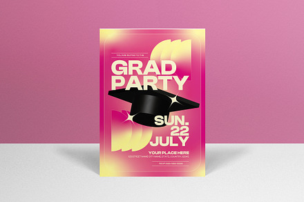 Pink Graduation Party Invitation, an Invitation Template by graphicook