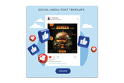 Burger Flyer Design Template, a Flyer Template by YUDesignStore (Thumbnail 4 of 6)