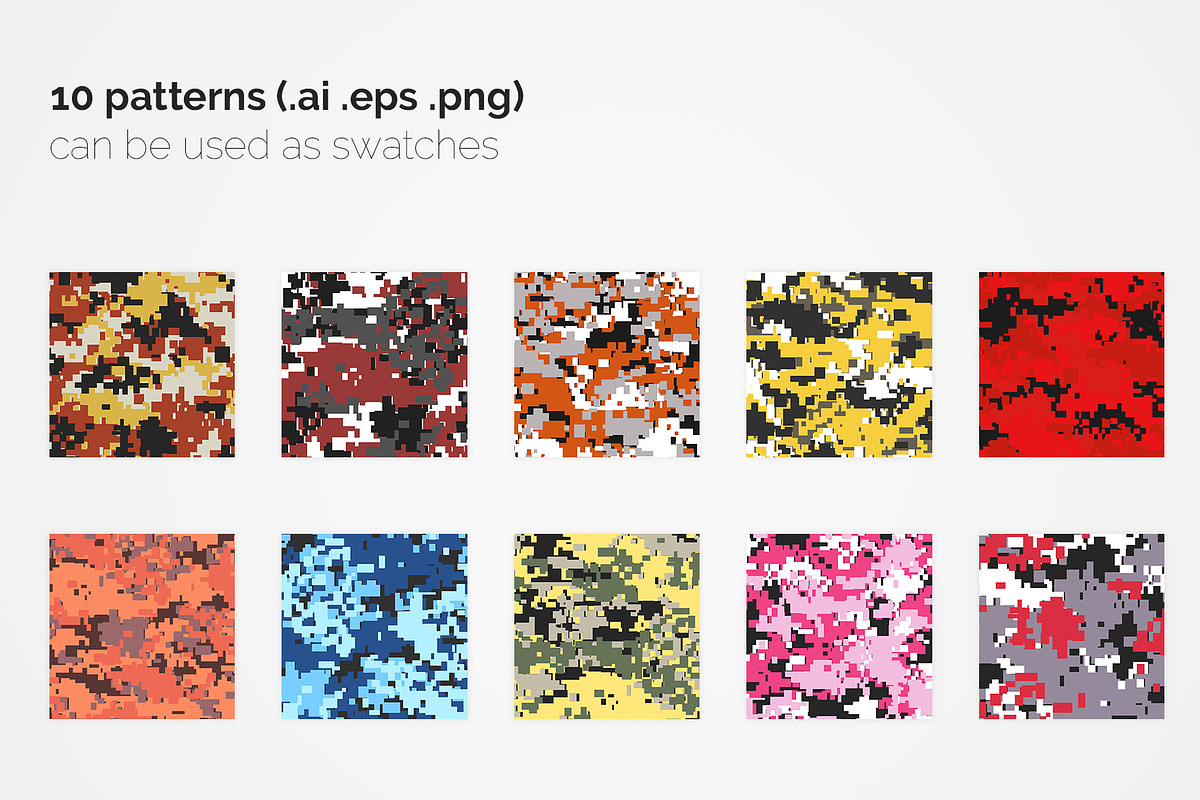 Fashion Pixel Camouflage Patterns, a Pattern Graphic by 3Y_Design (Photo 2 of 6)