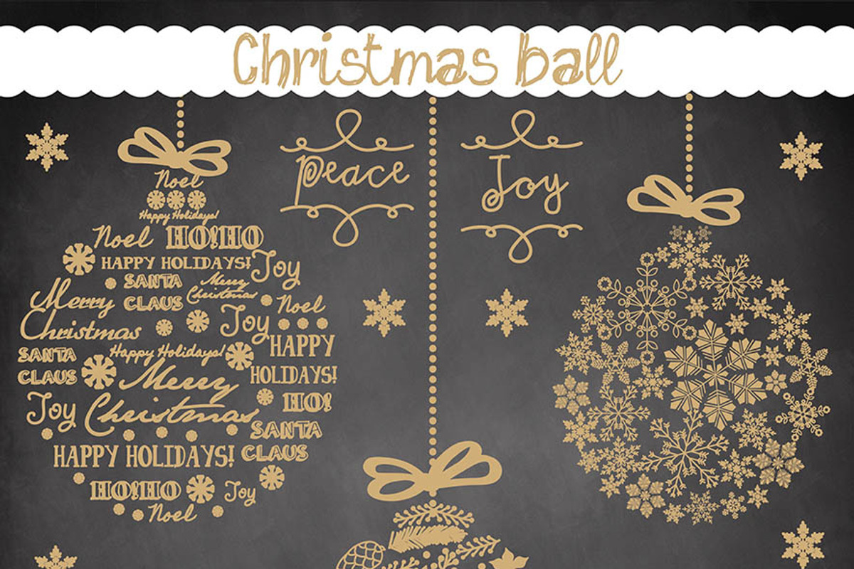 Vector christmas ball cliparts, an Illustration by burlapandlace (Photo 1 of 3)