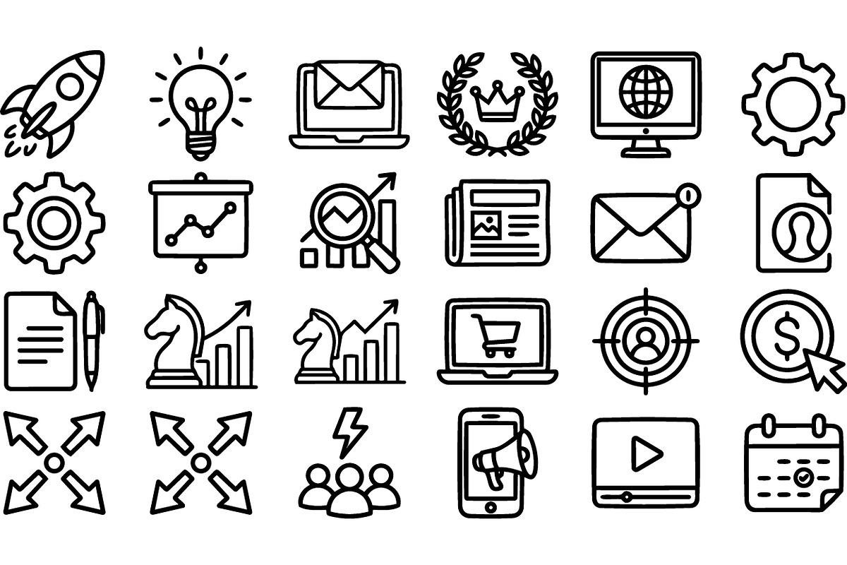 Business Strategy Icon Set, an Illustration by designvectx (Photo 2 of 3)