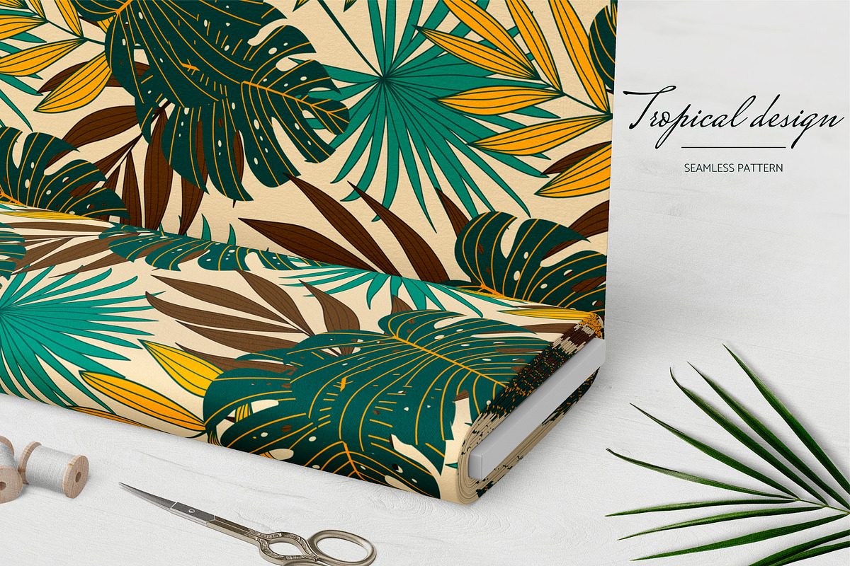 Tropical seamless patterns & leaves, a Pattern Graphic by EltaMaxArt (Photo 7 of 12)