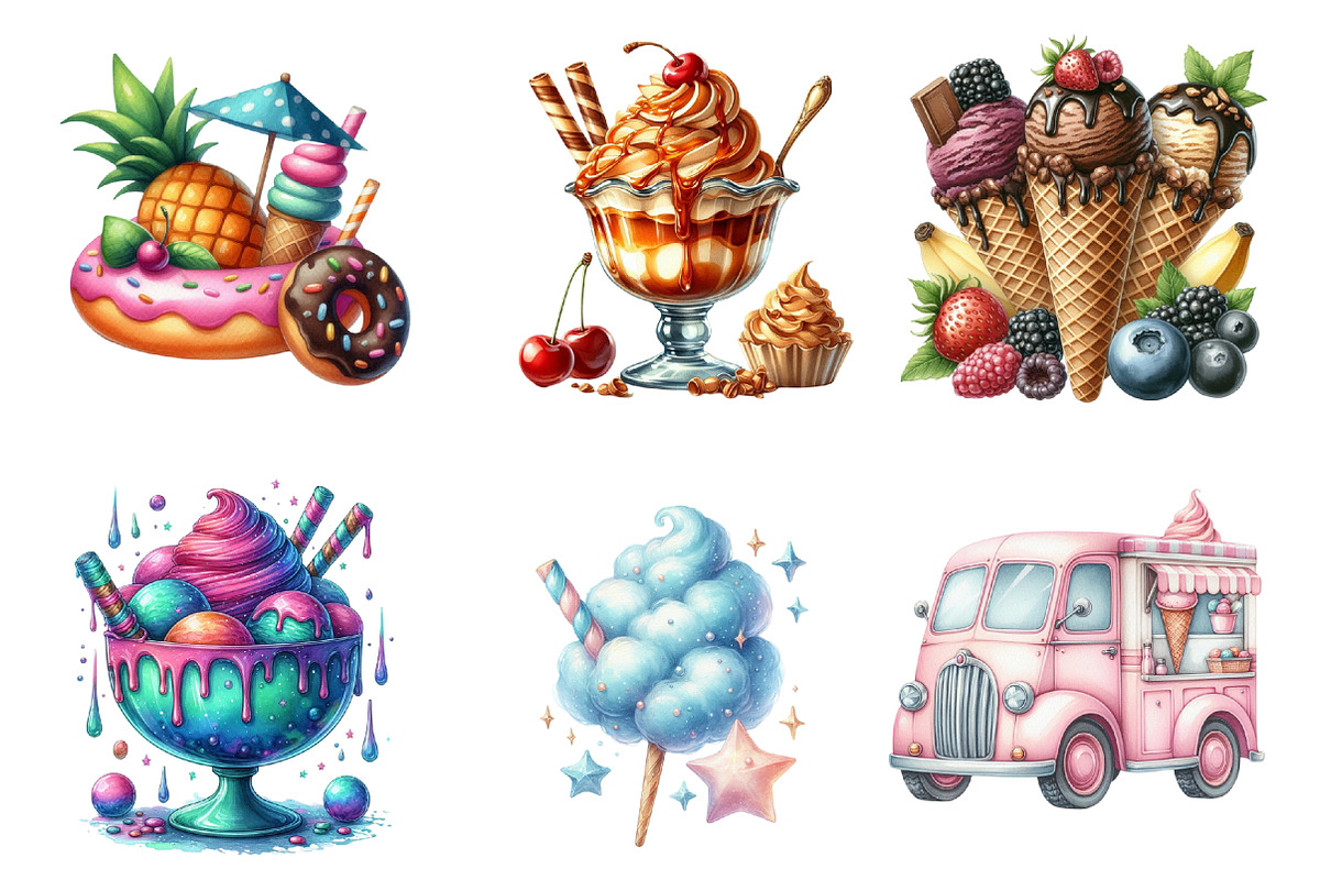 Ice Cream Fun Collection, an Illustration by SinaCreation (Photo 4 of 5)