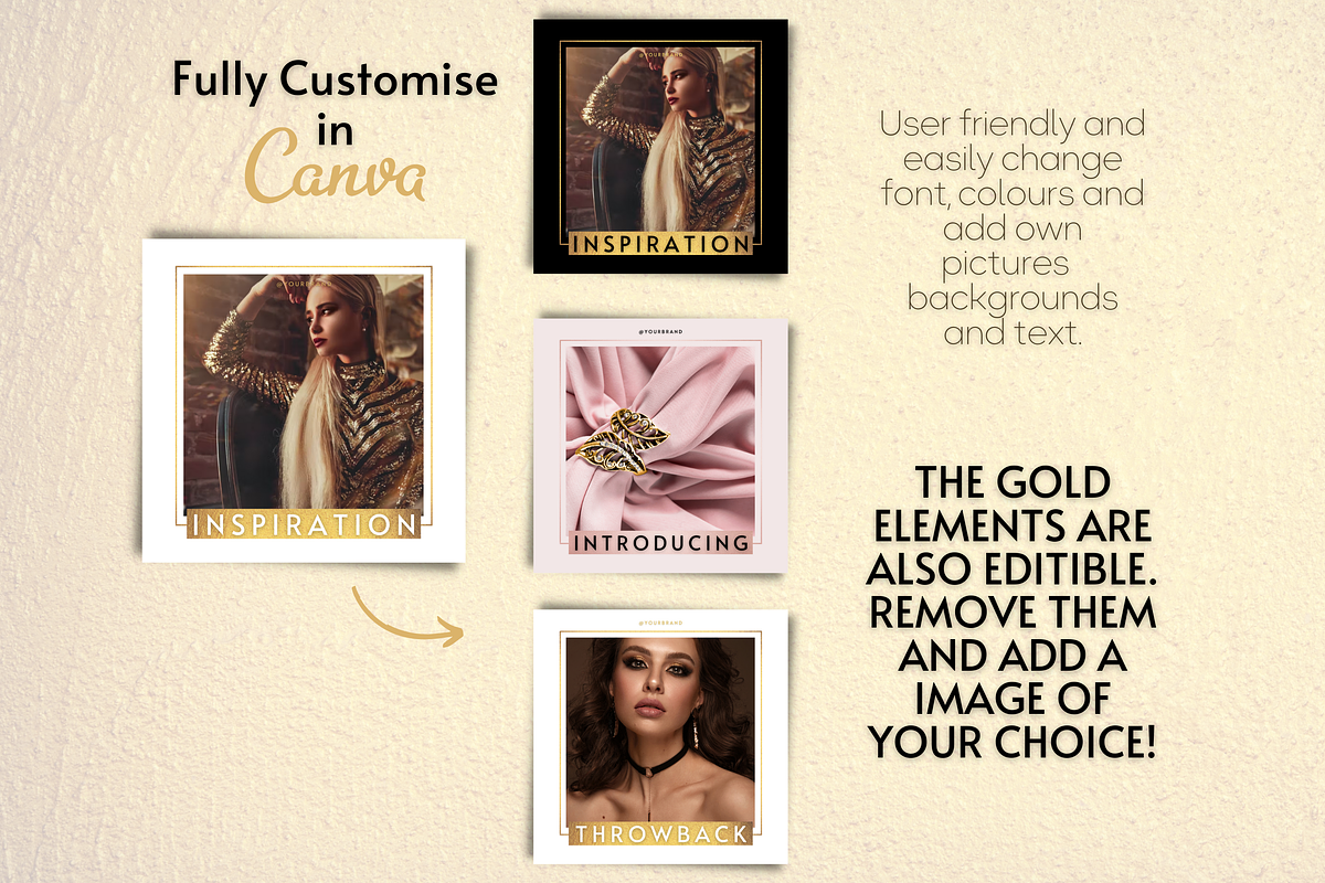 WHITE GOLD INSTAGRAM TEMPLATES, a Social Media Template by Faytemplates (Photo 8 of 10)