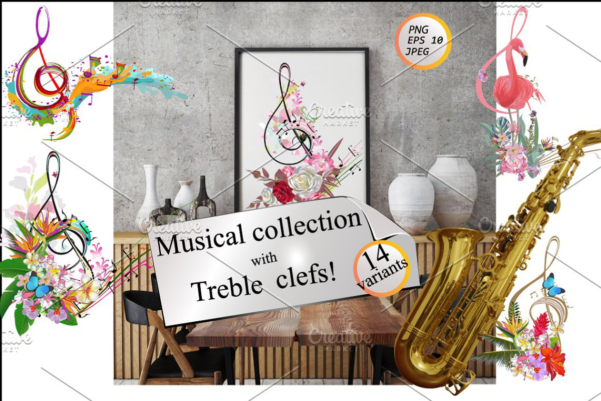 Musical Treble clefs!, a Decorative Illustration by Laifalight (Photo 1 of 18)