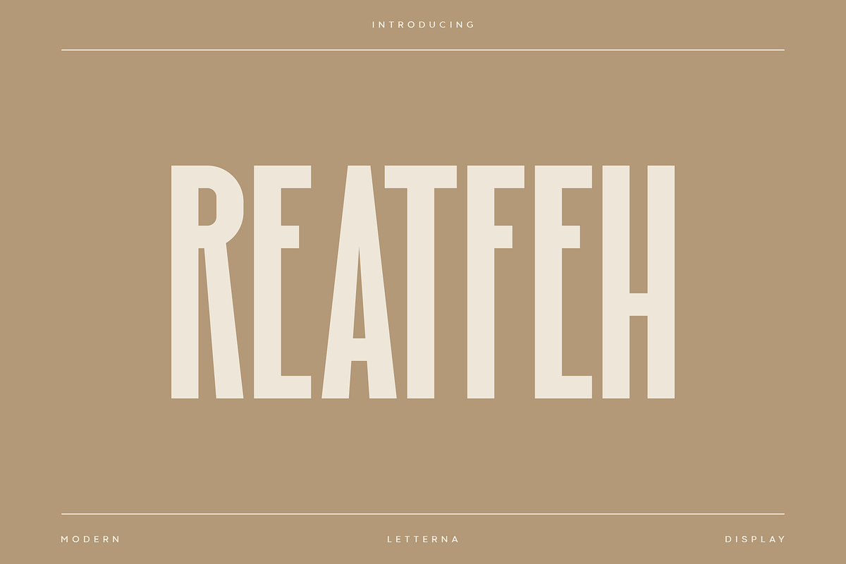 Reatfeh - Modern Condensed Typeface, a Font by Letterna (Photo 1 of 4)