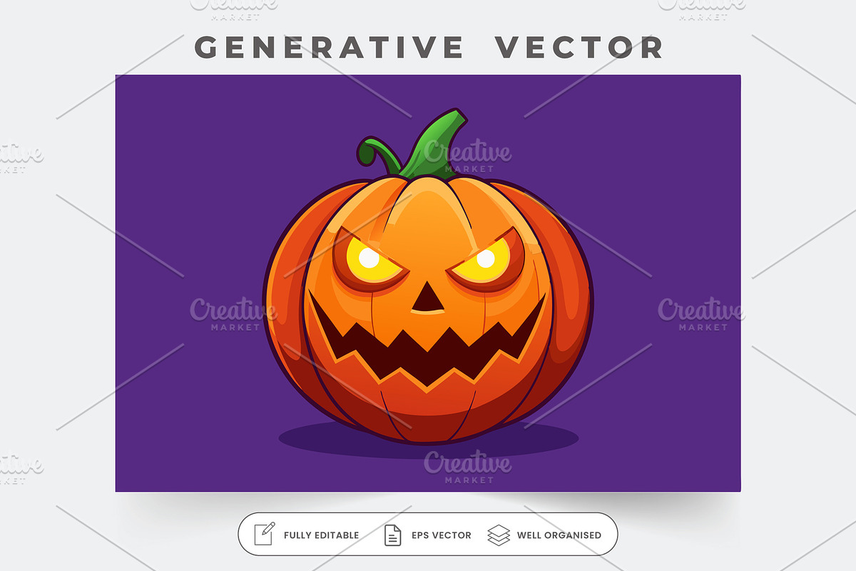 A vibrant jack-o'-lantern features g, a Graphic by SouravDesign