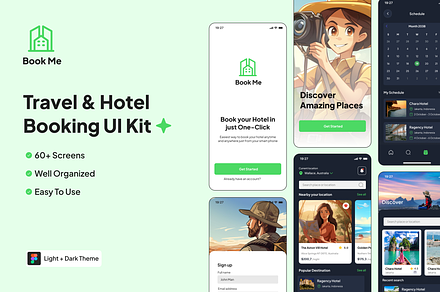 Travel & Hotel Booking App Figma UI