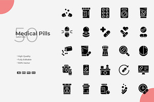 Medical Pills Solid Icons, a Solid Icon by Bloodline