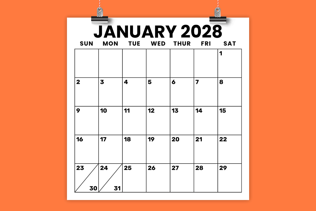 2028 Square 12x12 Large No. Calendar, a Stationery Template by Running With Foxes (Photo 1 of 5)