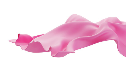 Pink fabric on white background