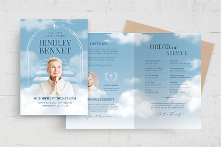 Blue Sky Funeral Program, a Flyer Template by BrandPacks