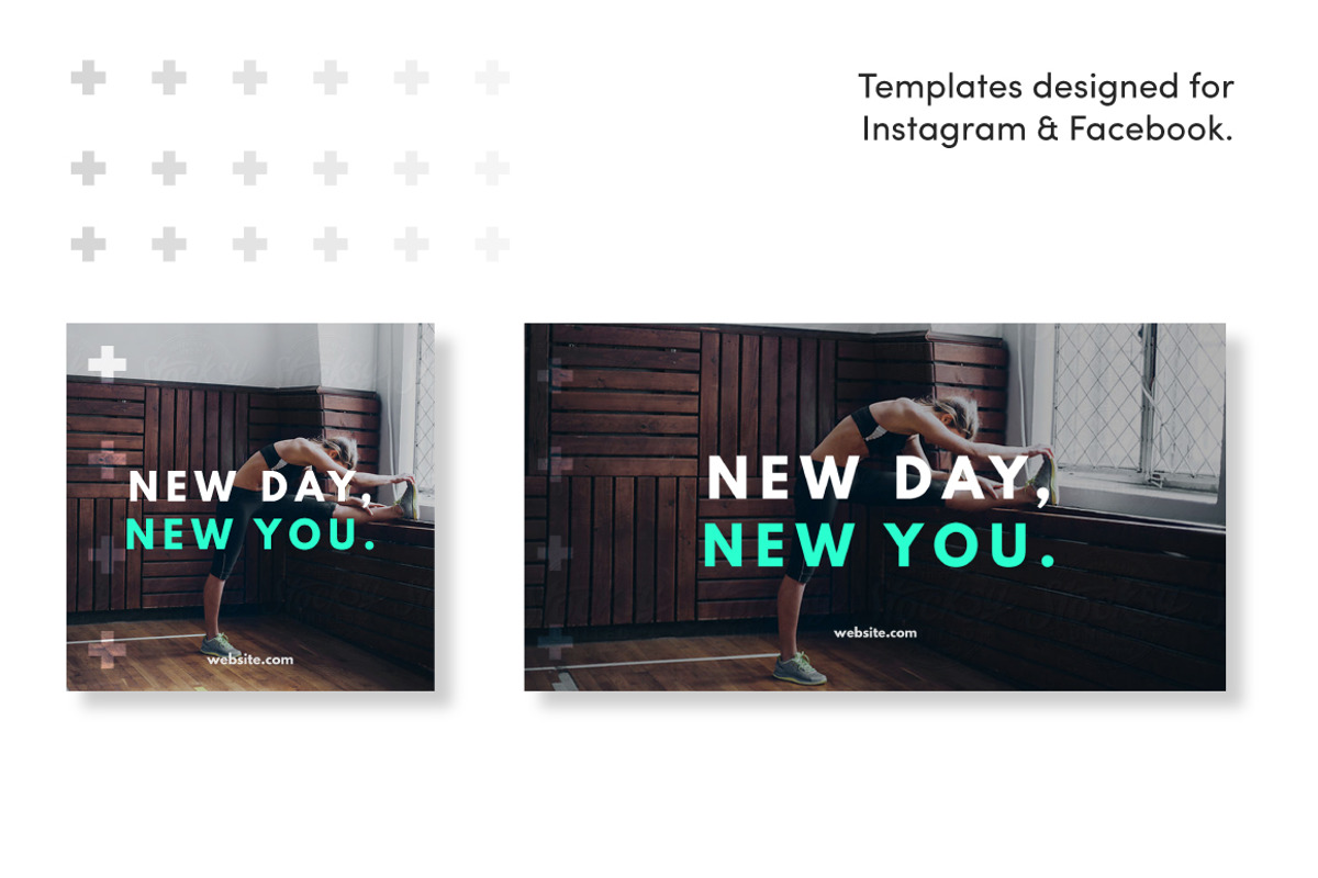 Health & Fitness Social Media Kit, a Social Media Template by TheSwissDesignCo (Photo 3 of 6)