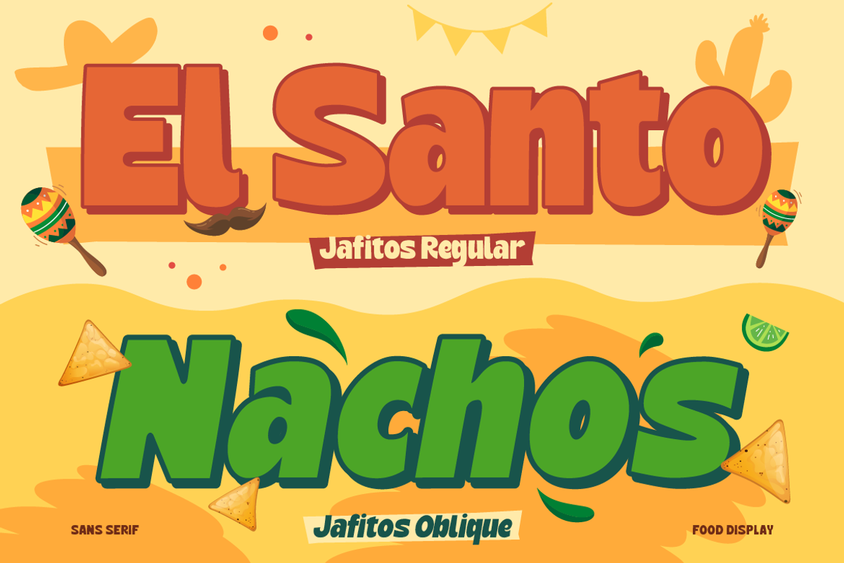 Jafitos - Food Display Font, a Sans Serif Font by Burntilldead (Photo 4 of 12)