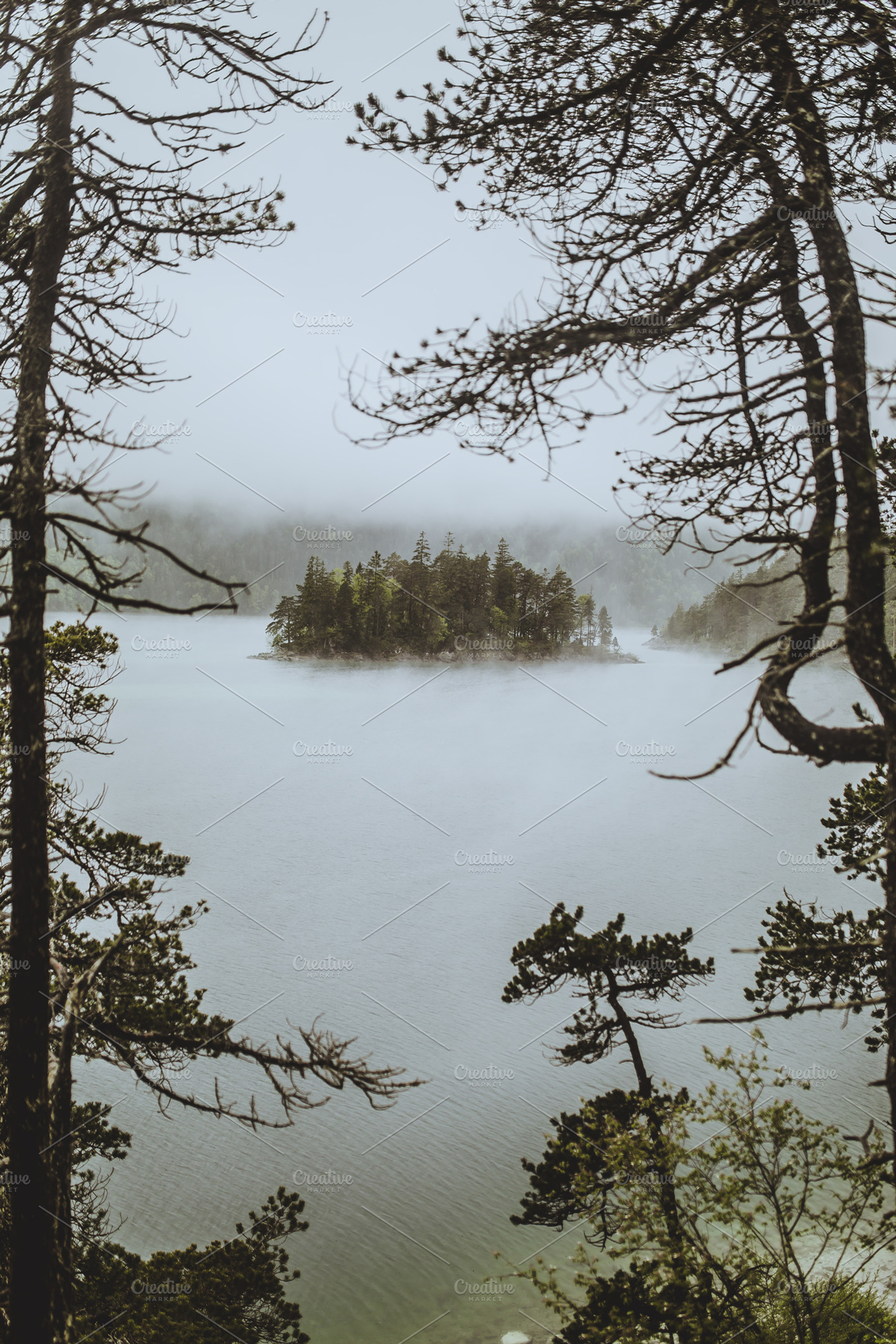 Small cozy island stock photo containing lake and small cozy island, a Nature Photo by Graphics, Presets, Photos