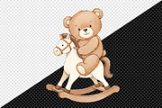 Watercolor Beige Teddy Bear Nursery, an Illustration by Creative Art (Thumbnail 6 of 7)
